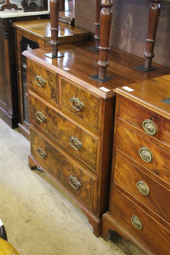 Walnut chest of 2 short and 2 long drawers